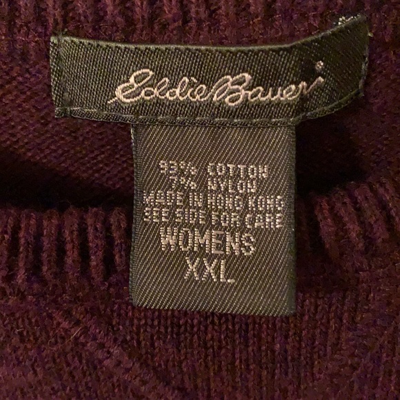 Eddie Bauer XXL classic burgundy sweater - Picture 5 of 8